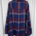 Lane Bryant Blue&Purple Plaid Flannel Lace Up Blouse Sz.18/20 Photo 6