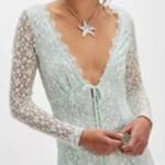 Free People  Petra seafoam green lace mini dress nwot Xs Photo 0