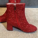 Women’s Red Glitter Covered Chunky Heeled Sparkly Boots Size 9.5 NEW Red Photo 4