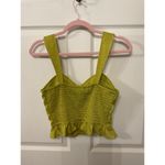 Band of the Free Lime Green Ruffled Bodice Crop Top, sz S Photo 5