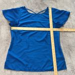 Talbots Crisscross V Back Flutter Sleeve Top/Blouse – Color Bright Blue– Size M Photo 6