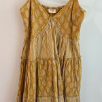 Talisman Australia Charmed Dress Mustard Yellow Tiered Boho Medium Photo 0
