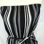 Purple Snow Black & white striped strapless cropped wide leg jumpsuit w/ pockets size medium Photo 3