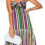 Caroline Constas strapless rainbow stripe multi maxi dress small Photo 0