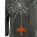 Onque Casuals | L| Embellished Embroidered Top Cardigan Sweater Halloween Spider Black Size L Photo 1