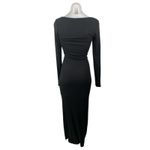 SKIMS Black Square neck Long Sleeve Rib Knit Maxi Bodycon Sweater Dress Size M Photo 1