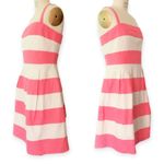 Loft  | Size 6 | Pink Cream Fit Flare Sleeveless Striped Barbie Costume Minidress Photo 2