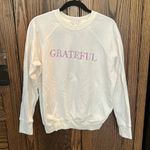 Spiritual Gangster Embroidered Grateful Crewneck White Purple Small Photo 1