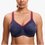 SYROKAN NWT Full Support Racerback Lightly Lined Underwire Sports Bra 34E Blue Size undefined Photo 0