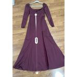 Staud Burgundy fitted body Cotton Blend Josephine Maxi Dress Women’s Size 4 Red Photo 3