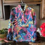 Lauren James Windbreaker Pullover Rain Jacket Small New Floral Bold Photo 9