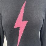 Zadig & Voltaire Delly Women's Black Flash Lightning Long Sleeve Sweater Top S Photo 2