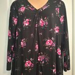 Lane Bryant  18 20 Floral V-Neck Long Sleeve Top Photo 6