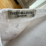TERZO MILLENNIO White Embroidered Italian Linen Tunic Top Size Small Photo 3