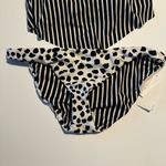 Raisin's Bikini Set striped Swimwear Reversible Black n White Dots Top & bottom Photo 2