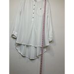 Free People  white gauze boyfriend button down shirt  Size Medium Photo 4