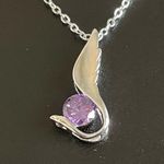 Purple crystal angel wing necklace Photo 4