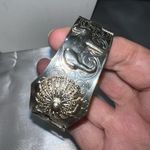 Silver Plated Vintage Hamsa and Camel Ethnic Cuff Bracelet Photo 2