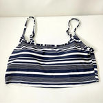 Aerie Scoop Bikini Top Long Line Striped Size XXL Color Navy Blue/ White Photo 0