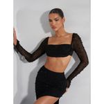 Oh Polly  Embellished Cowl Neck Crop Top Size 6 NWT Photo 1