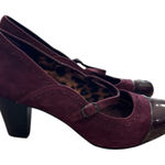Clarks Sapphire Vase Mary Jane pumps Burgundy suede with patent cap toe size 10 Photo 0