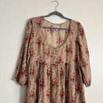 Denim & Supply Ralph Lauren Ralph Lauren Denim & Supply Floral Red and Tan Gauze Dress. Size Large Spring. Photo 3