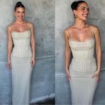 House Of CB NWOT  Nalini Mesh Corset Sand Gown sz XL Photo 2
