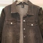 Love Token ππ Murray Genuine Real Rabbit Fur Sleeve Denim Jacket Coat ~ Black M Photo 8