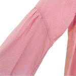 Ann Taylor  blouse women's SP striped seersucker Notched collar Long Sleeve Top Photo 2