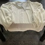 margaret o'leary medium lightweight embroidered blouse in black and white. GUC Photo 0