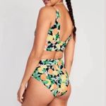 Old Navy Bikini Set Citrus Fruit Print High Waist Bottom Scoop Back Top Size XL Photo 2