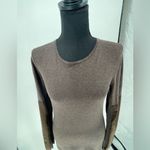 Pink Rose Mini rose brown sweater dress with suede sleeves, size small Photo 6