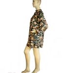 H&M GREEN & BROWN FOLIATE PRINT MOCK NECK MINI TENT DRESS (14) Photo 5