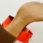 Anthropologie  Pyramidis Coral Color Block Heel Leather Sandal Euro 40 US 9 NEW Photo 4
