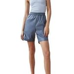 Babaton 💖 (Aritzia) Smith Vegan Leather Shorts in Dusty Blue Photo 0