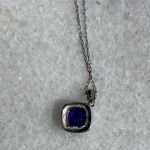 Lumineux necklace sterling silver CZ sapphire stone pendant necklace jewelry OS Photo 7