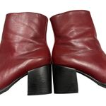 Connie Y2K Mid Calf Red/Maroon Leather Chunky Heel Boots Red Size 7 Photo 12