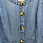 Loft Plus Blue Chambray Denim Button Front Tank Dress with Pockets Size 16 Photo 7