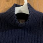 Philosophy  Cashmere Ribbed Navy Mock Neck Sleeveless‎ Sweater Small Photo 3