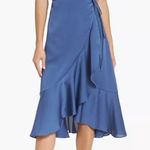 Fame and Partners  Alexa Ruffle Wrap Dress Horizon Blue Size 2 Photo 0