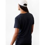 Athleta  S Getaway Linen Blend Tee Eclipse Navy Blue Small Photo 1