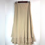 Alex Evenings  L Layered Lined Maxi Skirt in Soft Beige Photo 6
