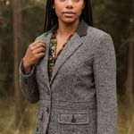 CAbi Gray Tweed Blazer Tailored Suit Jacket Photo 0