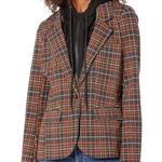 Liverpool Dickey jacket Blazer brown tan blue plaid size medium Photo 0