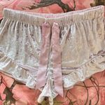 Victoria's Secret pink crushed velvet ribbon pajama frill shorts Photo 7