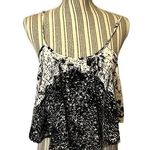 My Story Black & White Print Cropped Tank Top Cami Women Sz S Photo 0