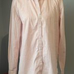 Garnet Hill Pink White Stripe 100% Cotton Button Photo 0