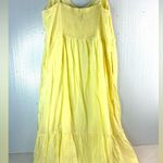 Universal Threads Universal Thread 2X Boho Cotton Sun Dress Yellow Tiered Maxi Dress Photo 1
