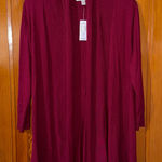 Dressbarn Roz & Ali Deep Red Cardigan Photo 0