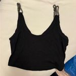 Emma & Sam  Black Crop Top with Chain Straps Photo 0